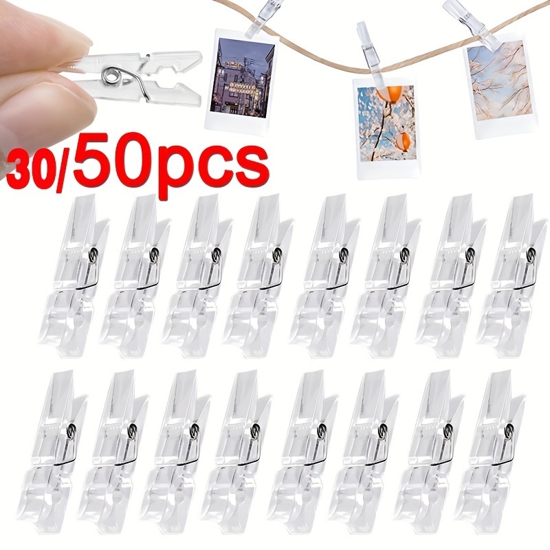 Mini Photo Clips Transparent Spring Plastic Hanging Clip - Temu