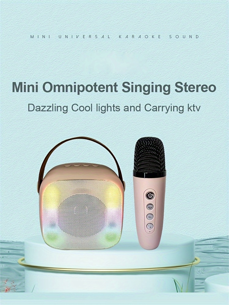 Music Speaker With Microphone Set, Portable Handheld Karaoke Machine With  Wireless Microphone Portable Karaoke Speaker With Led Light, Wireless  Microphone For Sound Change, Birthday Gift For Adult Family Party