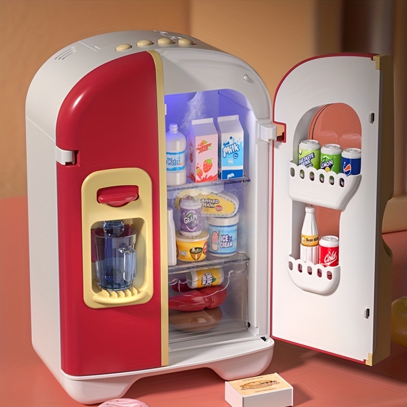 Juguetes de cocina, refrigerador con dispensador de hielo, aparato de juego  de simulación para niños, juego de cocina con juego de cocina, accesorios
