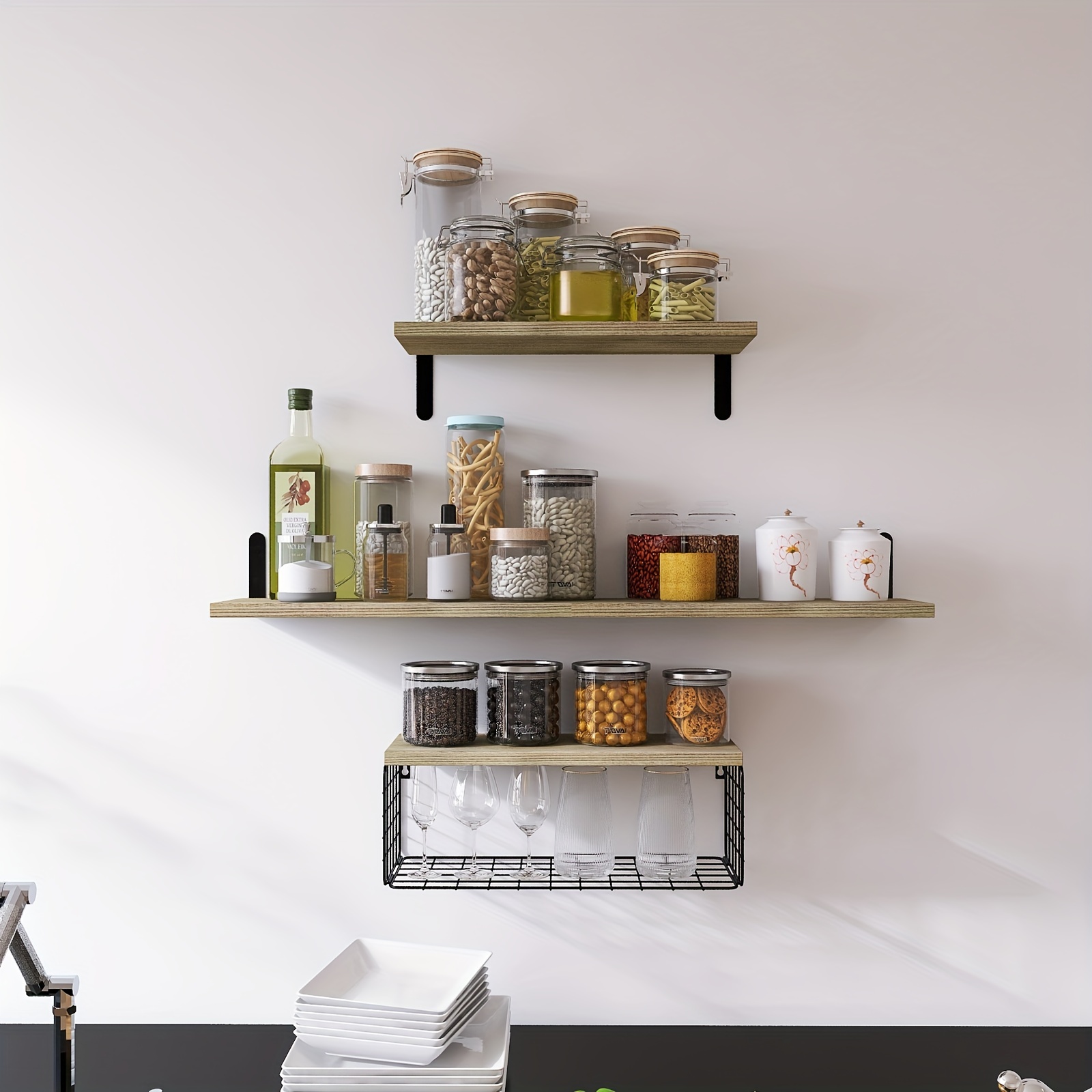 4 Tier Floating Shelves For Bathroom Rustic Wall Mounted - Temu