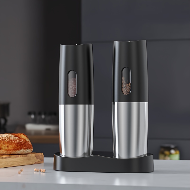 Electric Salt And Pepper Grinder Set With Storage Base - Temu