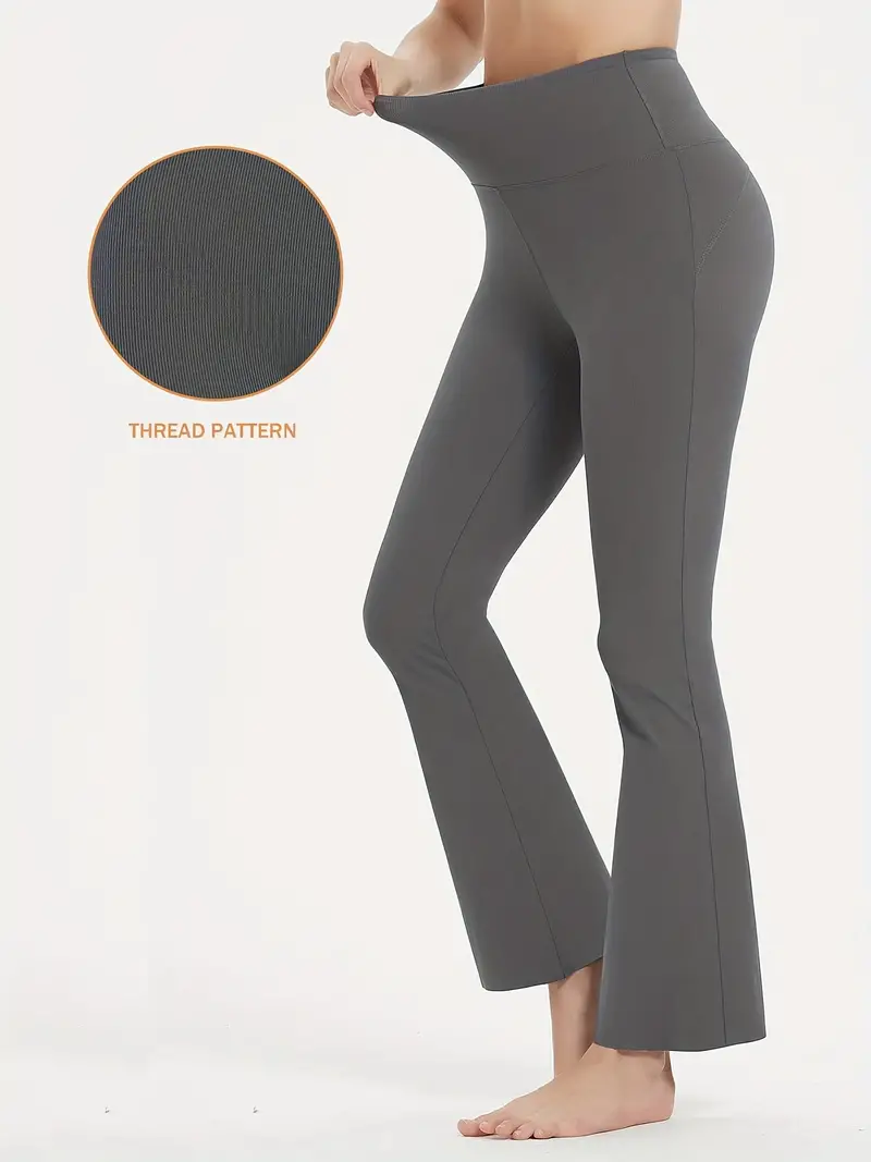 Solid Bell Bottom Yoga Pants Fashion High Waist Running - Temu