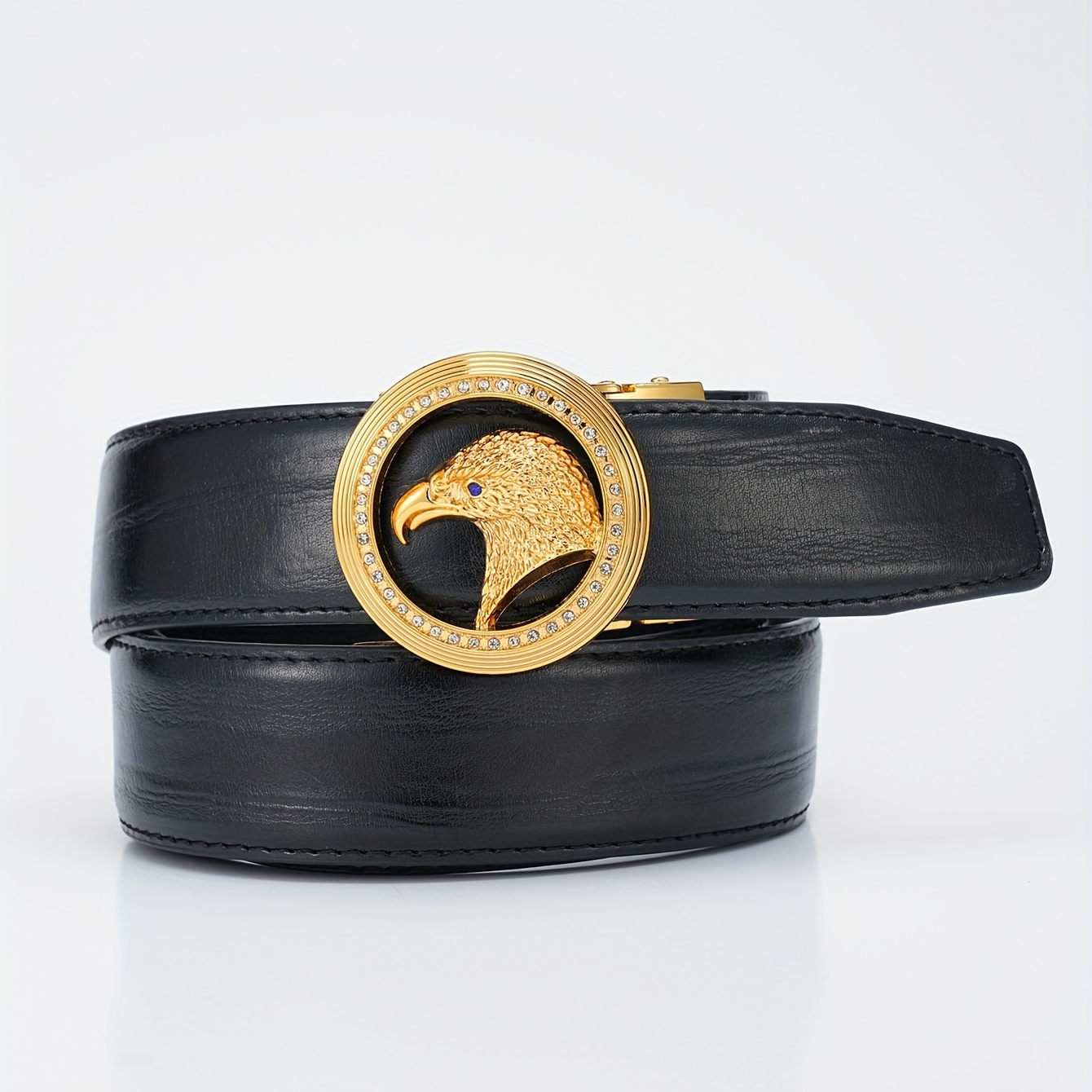 Diamond Embossed Leather Rivet Belt