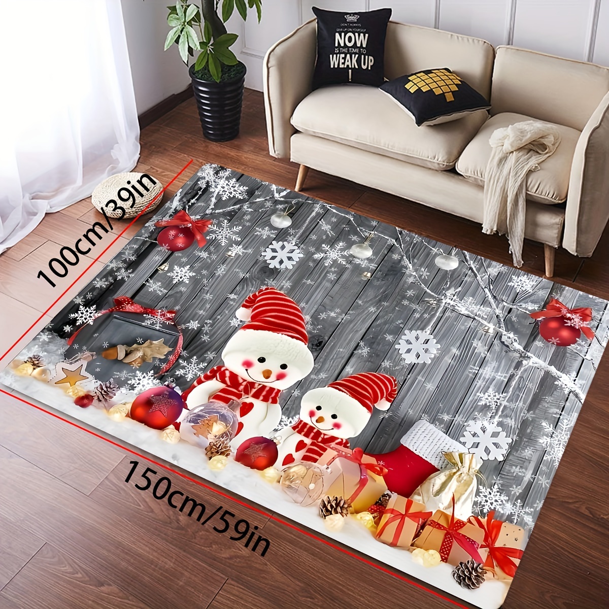 Round Area Rugs Merry Christmas Winter Holiday Snowman Super Soft Indoor  Stain-Proof Carpet Floor Mat Non-Skid Runner Rugs for Home Living Room