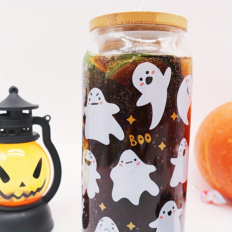High Borosilicate Glass Water Cup With Airtight Lids & Straws, Screaming  Ghost Face Transparent Glass Jar Glass Cup, No You Hang Up Coffee Cup,  Halloween Gift Glass - Temu