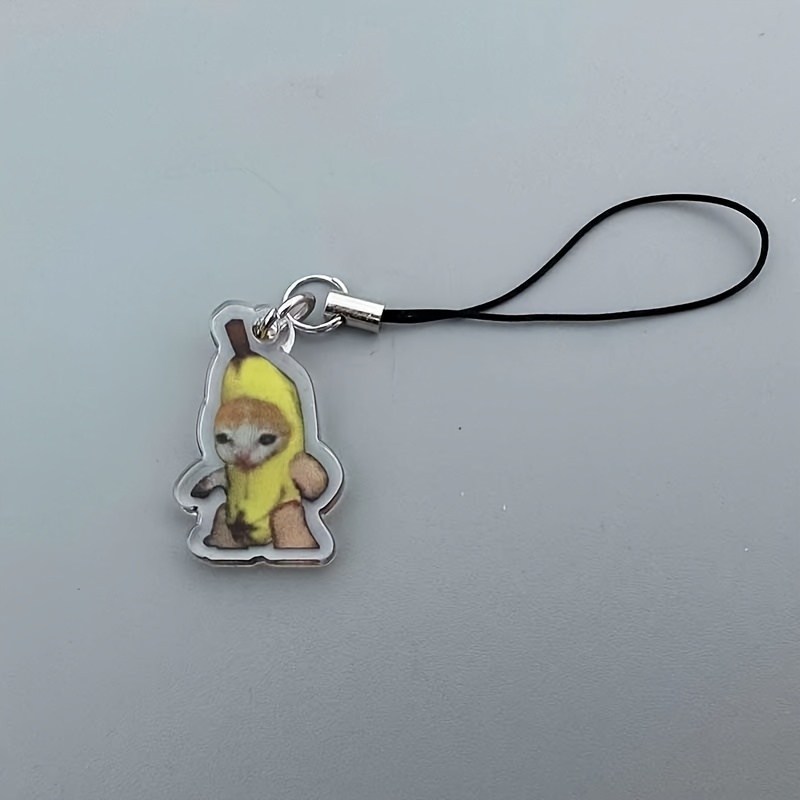 2d flat   kitty   banana   cat   cat series   phone charm 2d flat