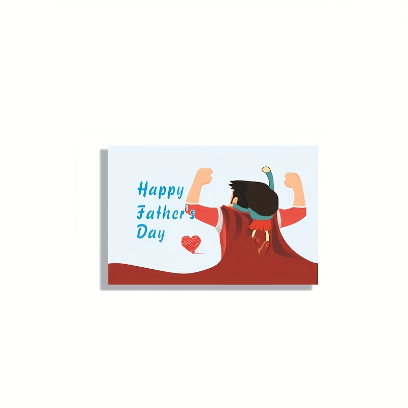6pcs Father's Day Greeting Card, Paper Thank You Card For Father's