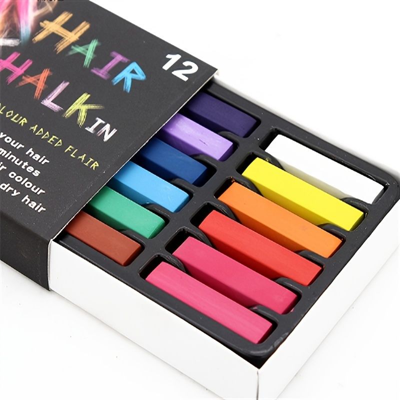 Dye Hair Pastel Hair Coloring Chalk Disposable Hair Dye Stick 12 Color  Temporary Hair Color Suitable For Wet Or Dry Hair | Check Out Today's Deals  Now | Temu