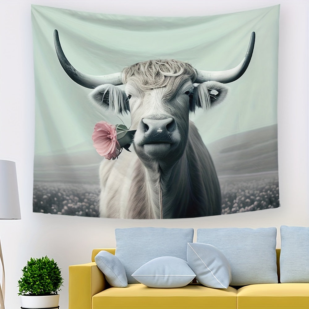 Cow Bedroom Tapestry Picture Wall Decoration Highland Cow Print