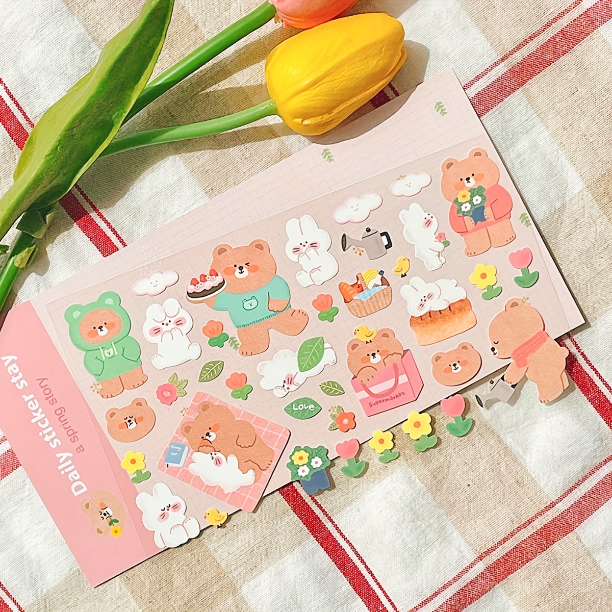 45 Pcs/box Cute Rabbit Daily Kawaii Decoration Stickers Planner  Scrapbooking Stationery Diary Stickers