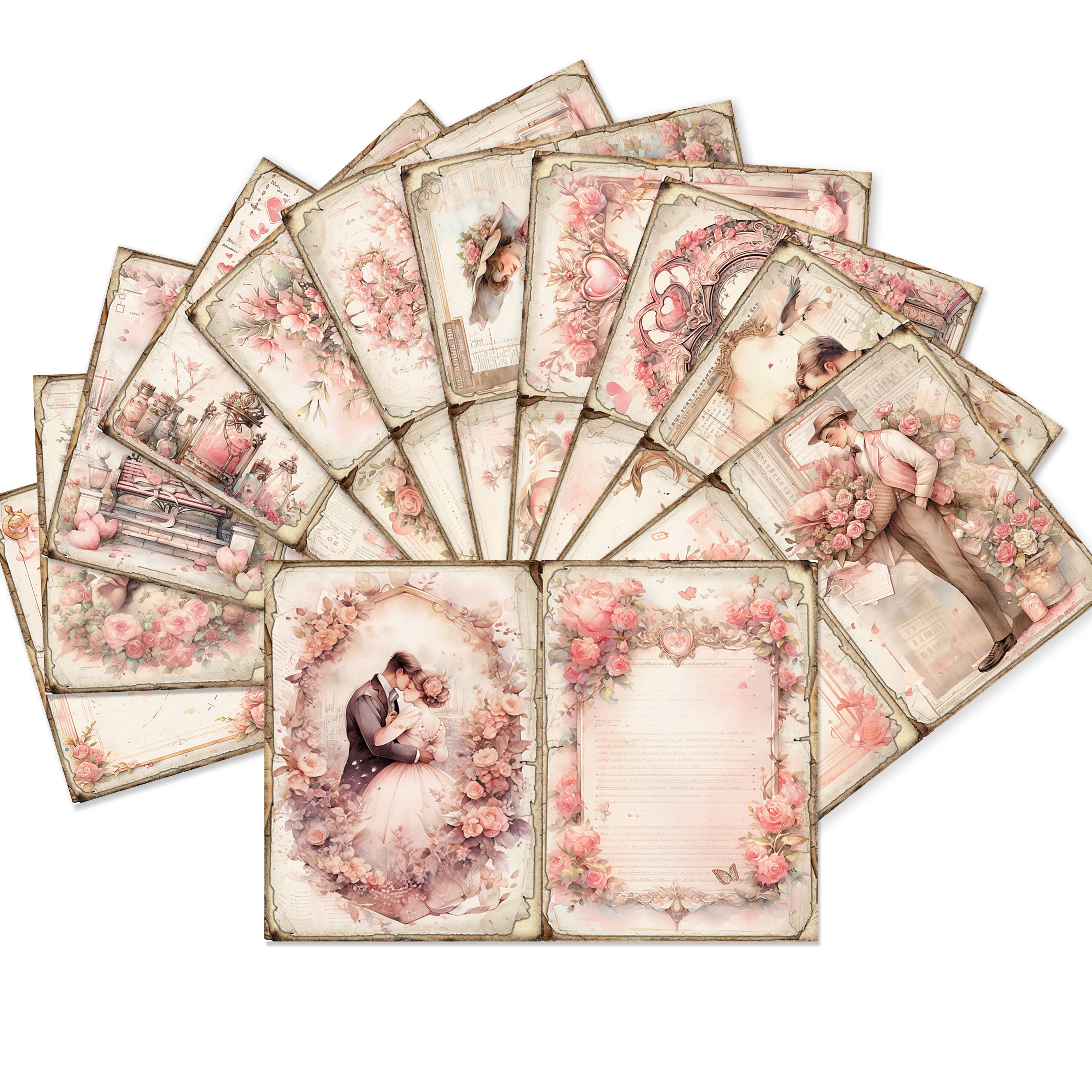 Beautiful Vintage Valentines Postcards - Shabby Art Boutique
