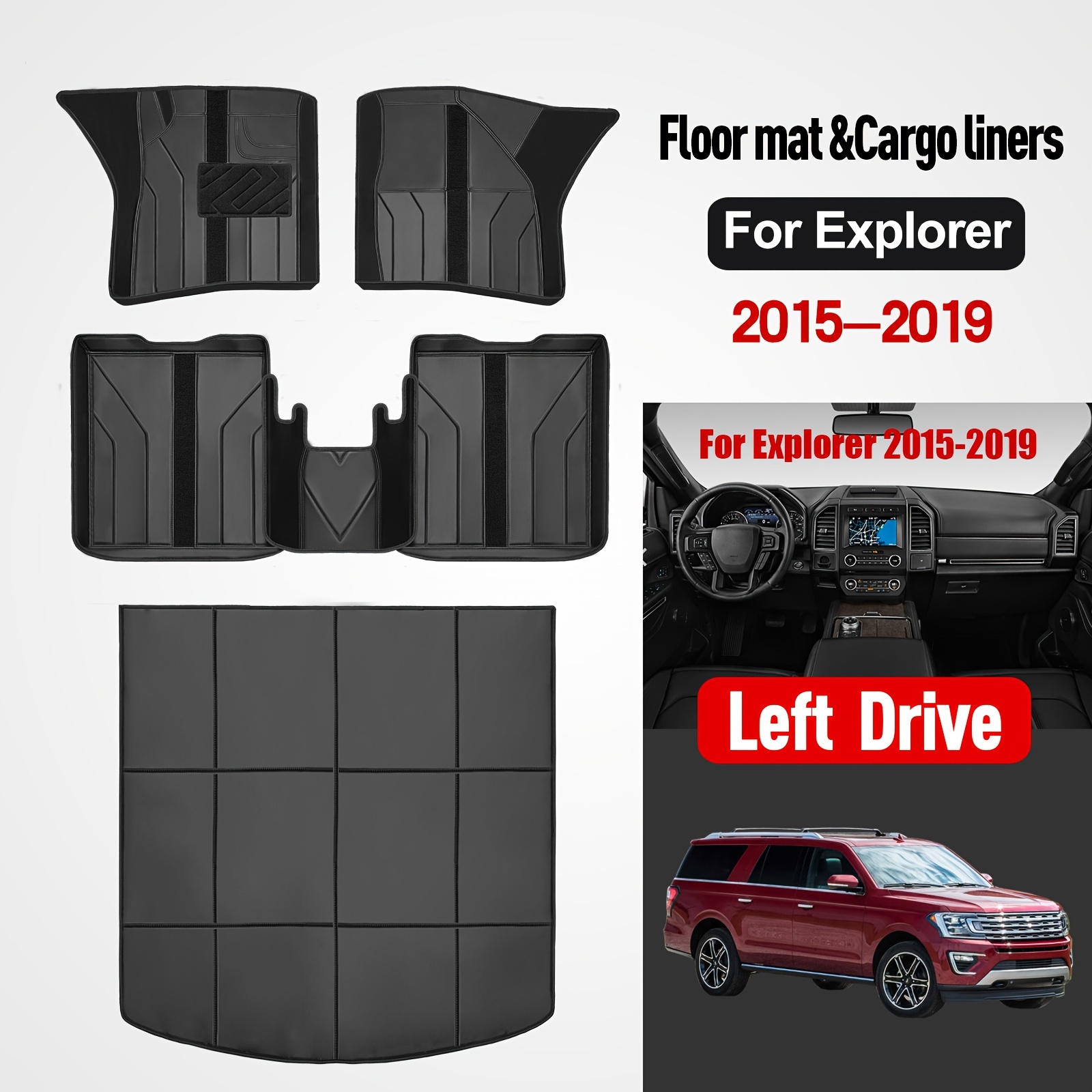 Allwetter luxus pu leder auto fußmatten Explorer 2015–2019 - Temu