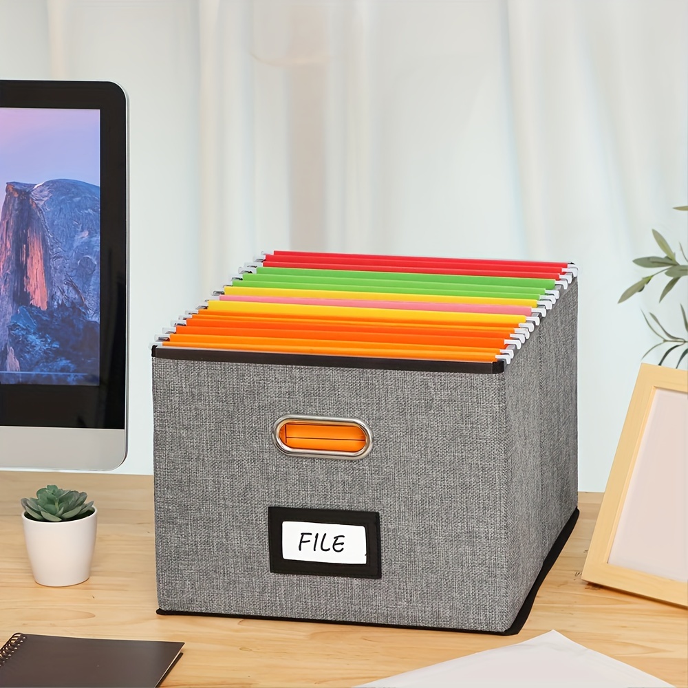 1pc Foldable Desktop Storage Box Organizer For Books, Documents