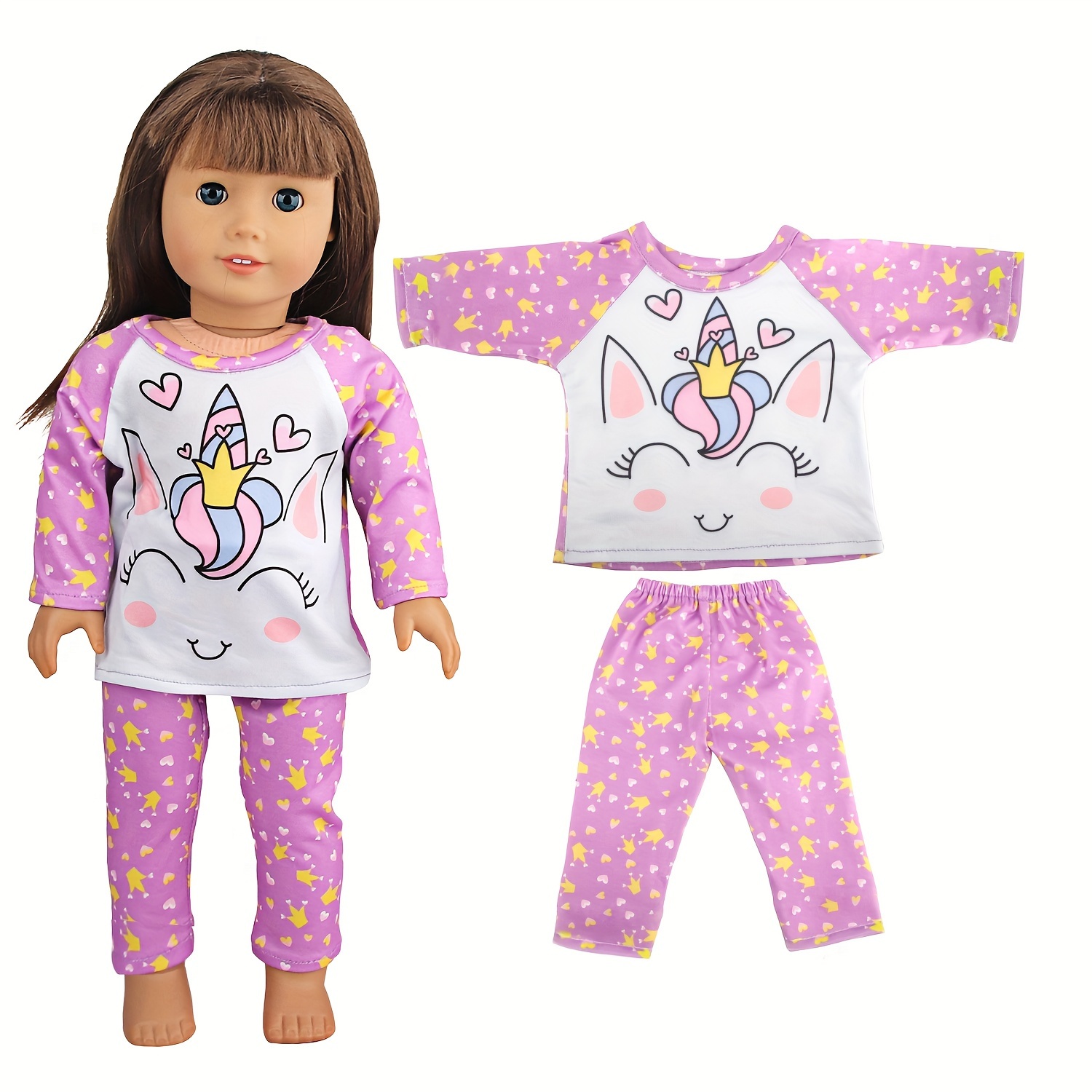 Dongzhur 18 Inch Doll Clothes Pajamas Suit Doll Pajamas Children For DIY  18 Doll Clothes And Accessories WWP7064