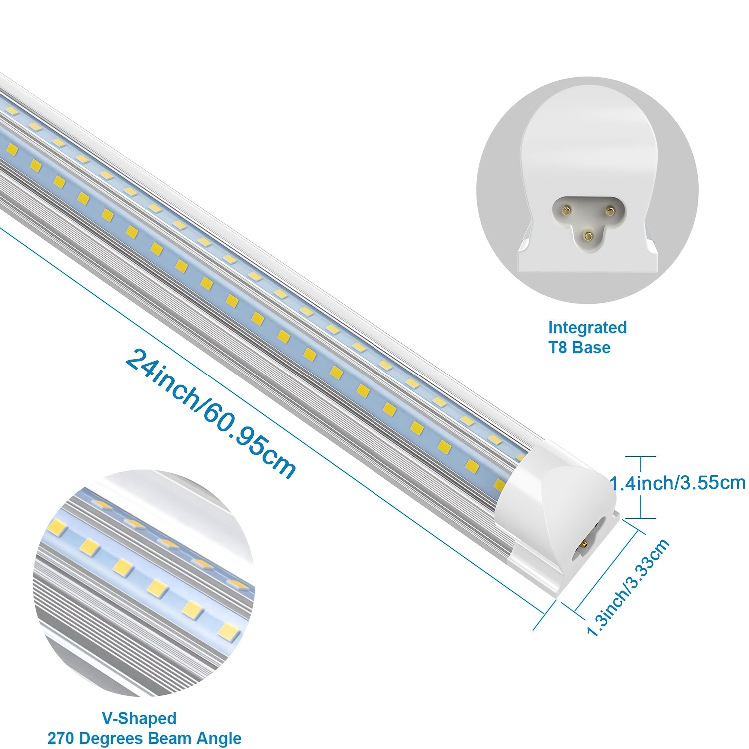 2Ft 9 Watt Linkable T5 LED Integrated Tube Light Fixture