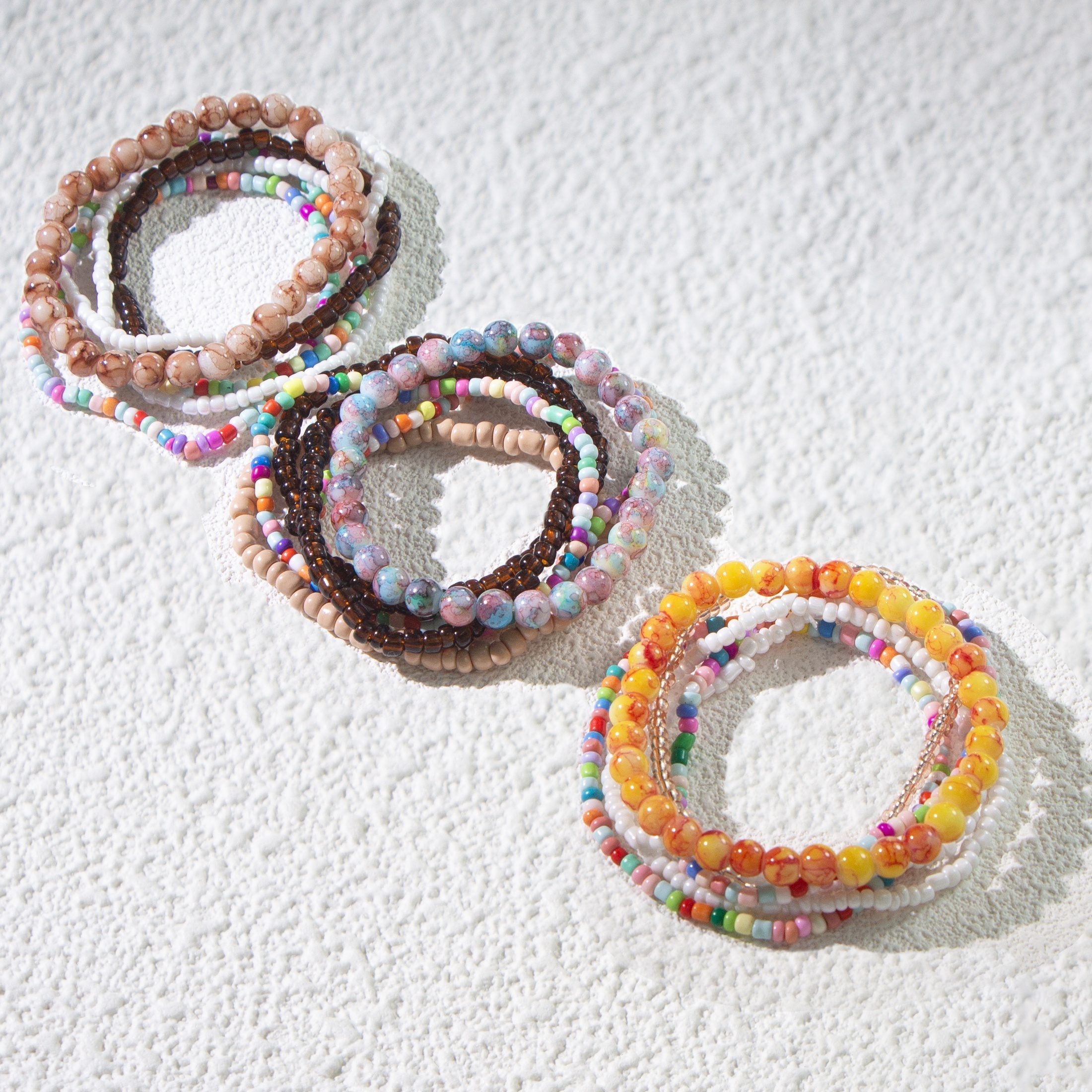  E EMZHOLE Boho Bracelets,Colorful Rainbow Y2K Bracelets Beads  Scrub Handmade Charm Boho Disc Beaded Stretch Bracelet Cute Summer Beach  Jewelry for Women Teen Girls (01): Clothing, Shoes & Jewelry