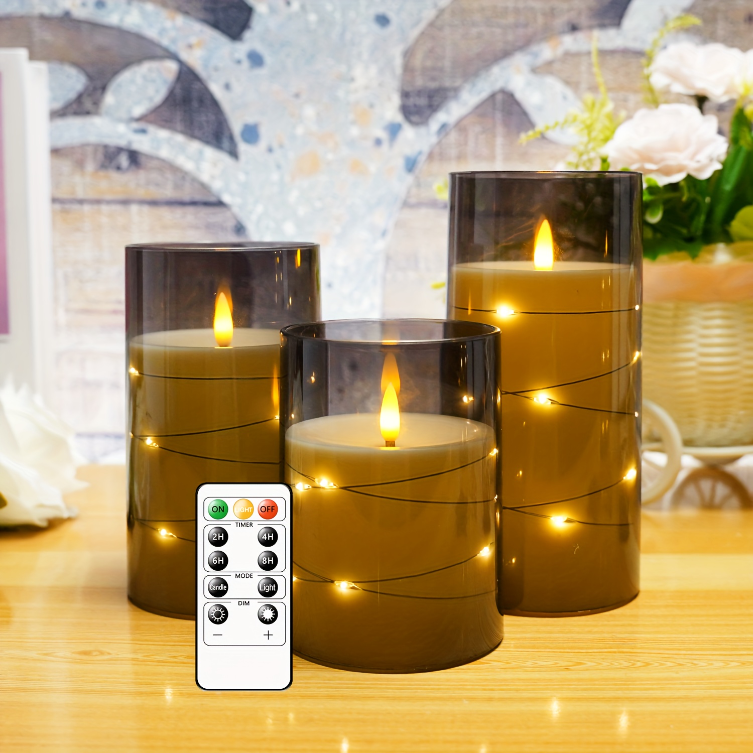 12/24Pcs Floating Candles with Magic Wand Remote LED Candles with  Flickering Flame Battery Operated Candles for Halloween Xmas - AliExpress