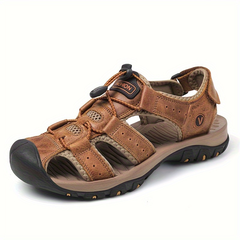 Women's Closed Toe Hook & Loop Fastener Sporty Wading Sandals, Comfort With Arch Support Outdoor Beach Sandals
