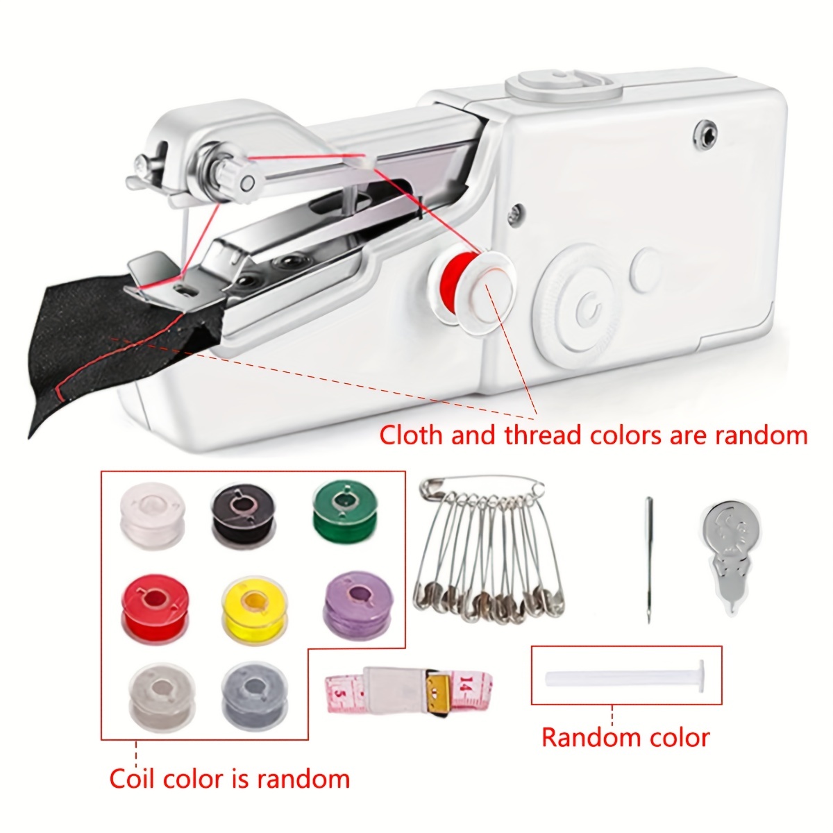 Hand Sewing Machine Portable, Hand Held Sewing Machine Portable, Easy To  Use And Fast Stitching, Sewing Machine For Beginners Suitable For Clothing