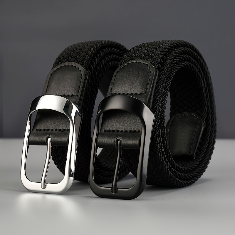 Casual Knitted Needle Buckle Woven Elastic Belt