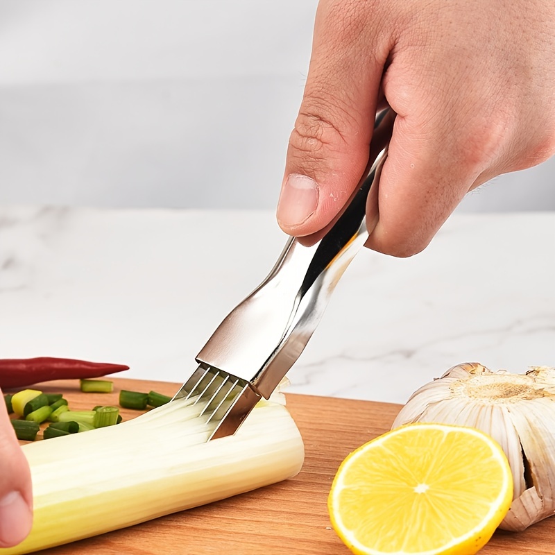 Cortador de cebolla de flor de ciruelo multifuncional, cuchillo de cebolla  verde vegetal de acero inoxidable, picadora, trituradora, Gadget de cocina