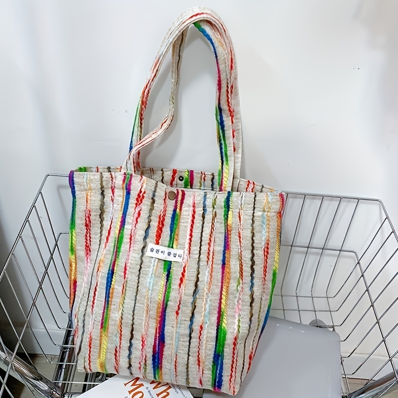 Bag recycled plastic, rainbow colours