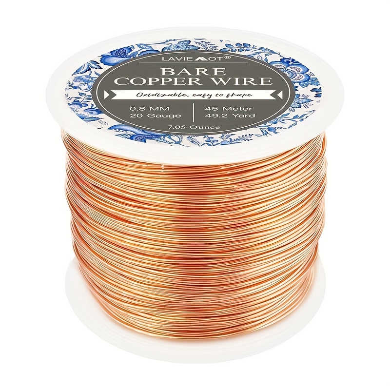 1 Roll Bare Copper Wire Oxidizable Pure Copper Wire Metal Bare