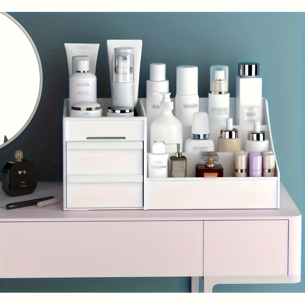 Makeup Organizer With Drawers Countertop Cosmetic Storage - Temu Netherlands