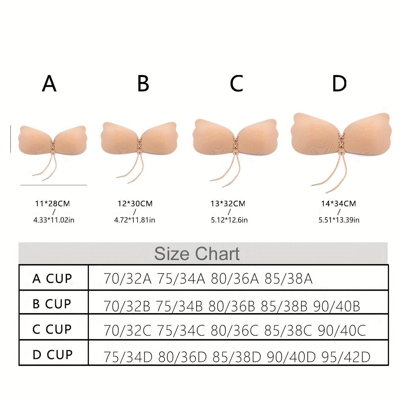 Invisible Adhesive Backless Silicone Bra For Women With A B C D