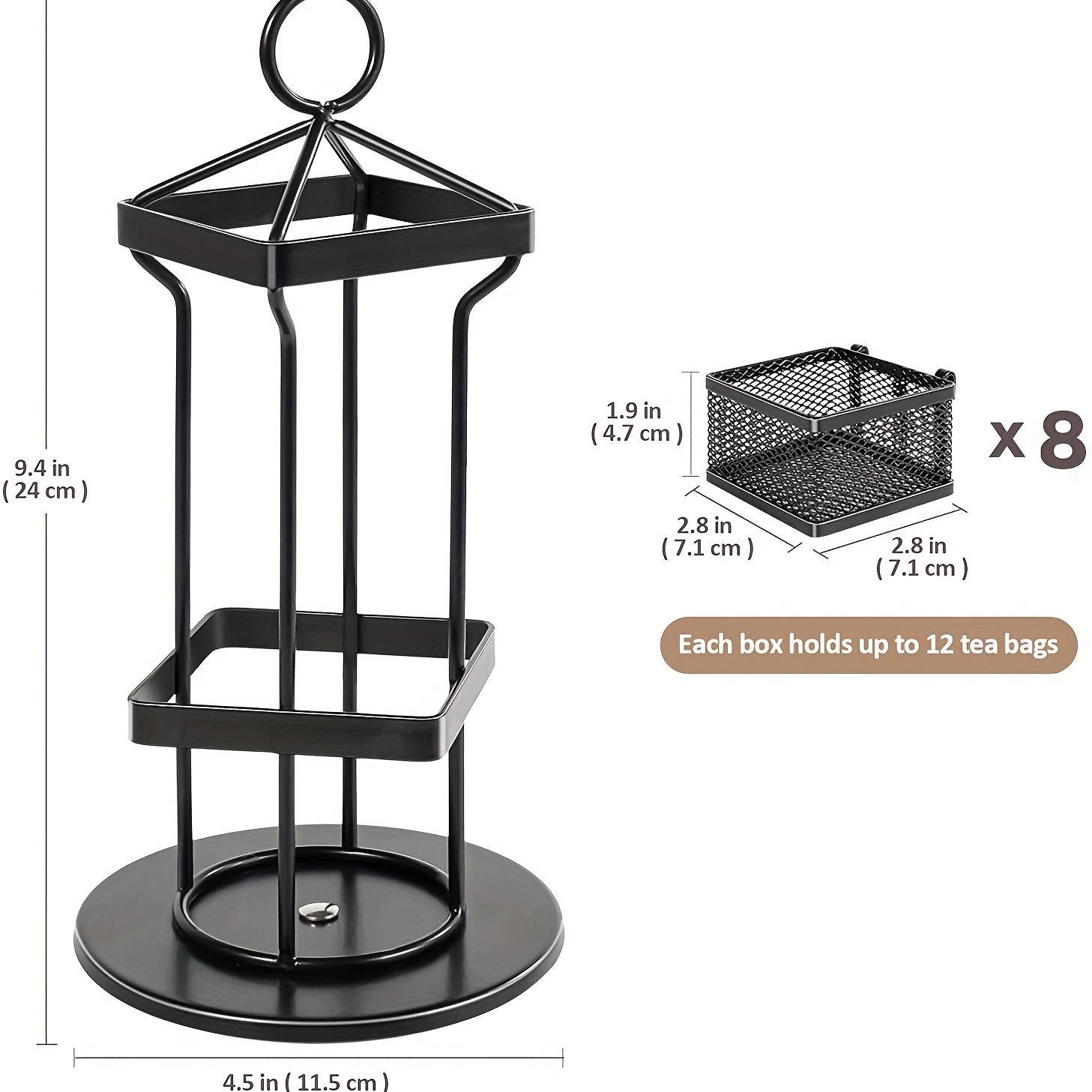 Estante de almacenamiento giratorio de 360 grados, edulcorantes de