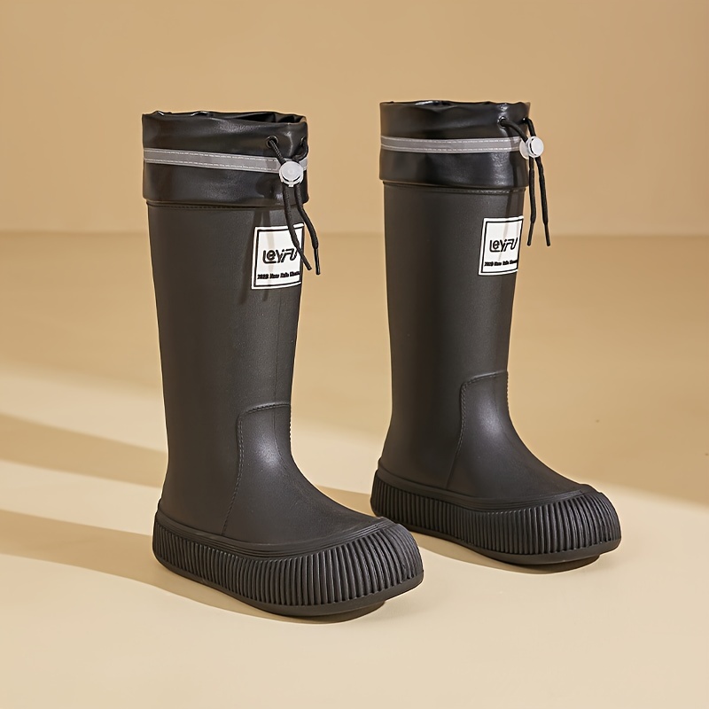 Mid-tube Rain Boots Women Non-slip Rain Boots Waterproof Shoes Overshoes  Water Boots Fashion Plus Velvet Warm Women Work Shoesdr