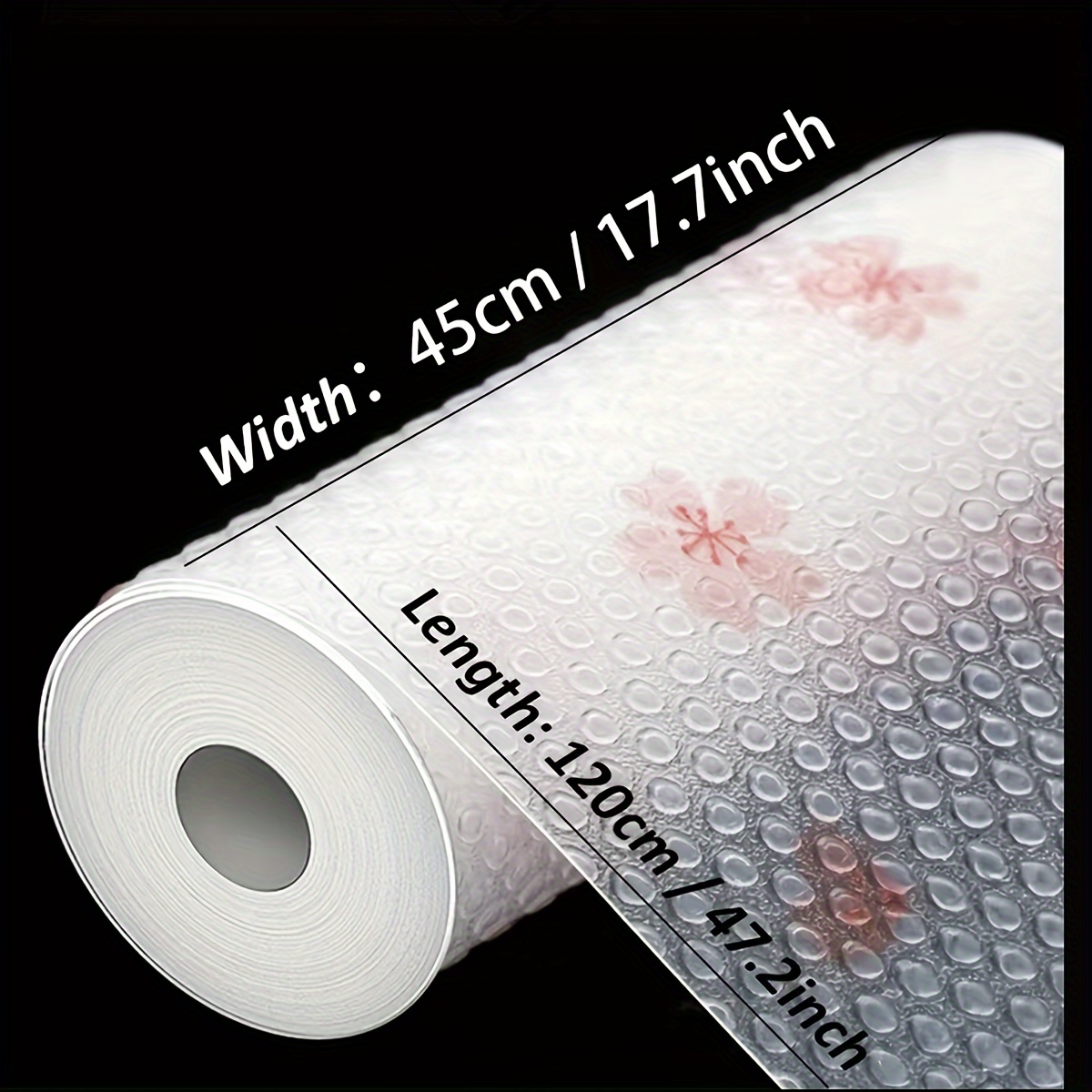 1 Roll 4pcs Cherry Shelf Liners Washable Refrigerator Mat Waterproof