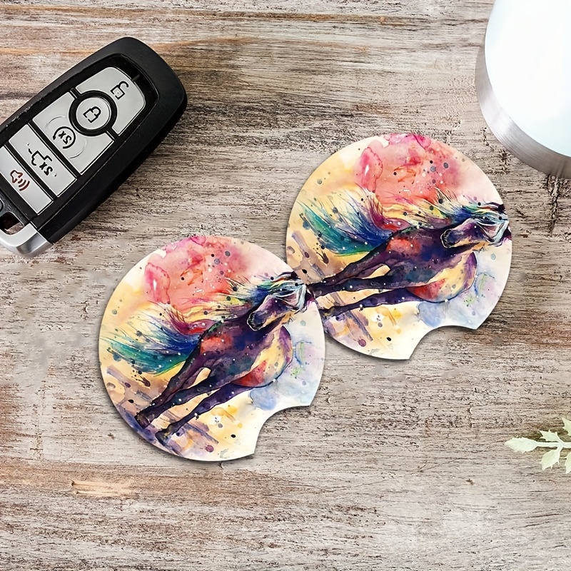 Horse Pattern Cup Coasters For Car Suv Truck Holder Coasters, Car