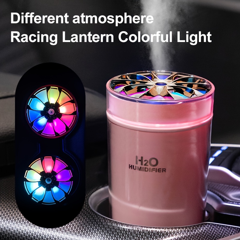 Mini humidificador USB de 8.5 fl oz Ambientador de aire para coche Difusor  de aceite esencial con luz LED colorida 2 modos de coche hogar USB