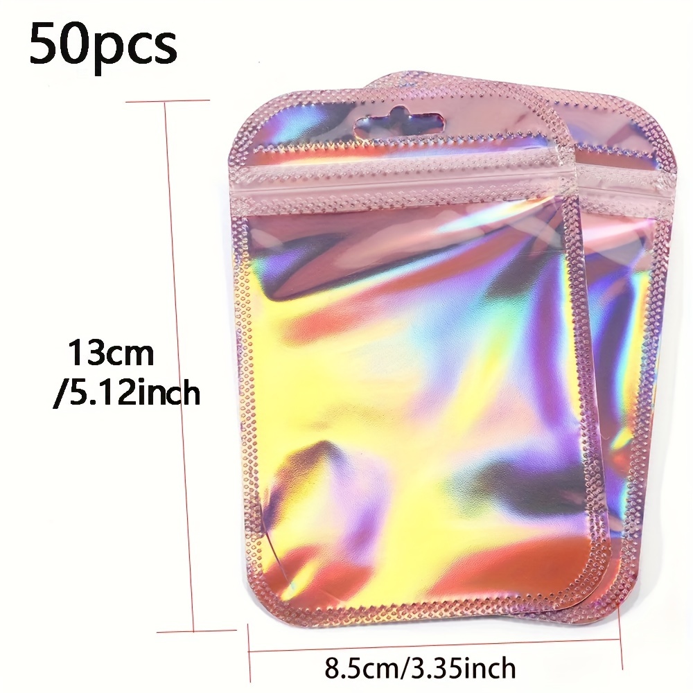 1005004745226922 50 Pieces Self Sealing Laser Small Plastic Bags for Jewelry  Pouch with 