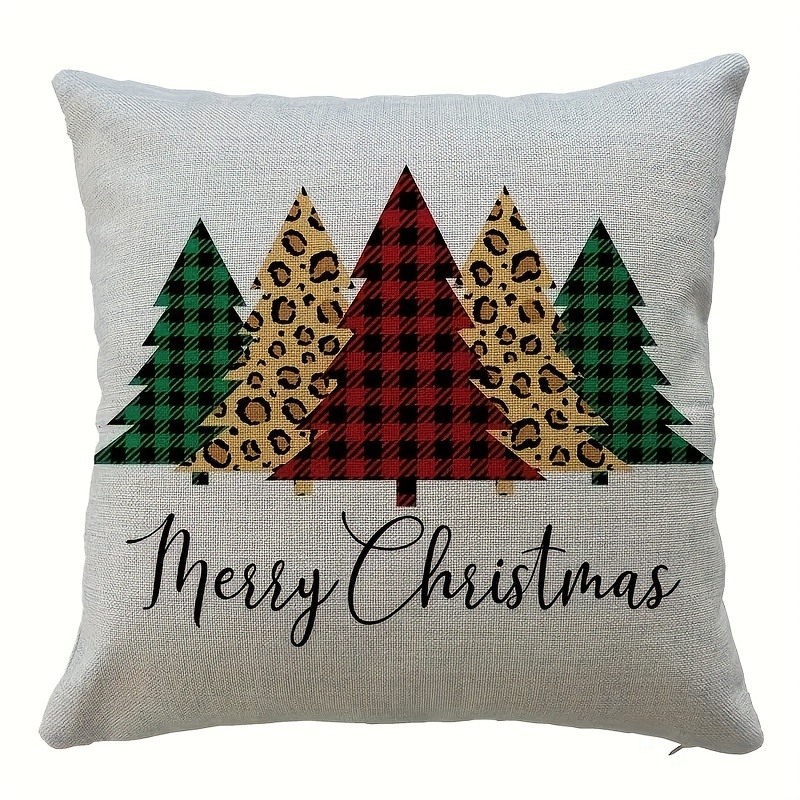 Christmas Linen Throw Pillow Case, Square Cushion Case, Decorative Pillow  Cover For Living Room Bedroom Couch Sofa, Home Decor Room Decor Party Decor  Single-sided Printed (no Pillow Insert) - Temu