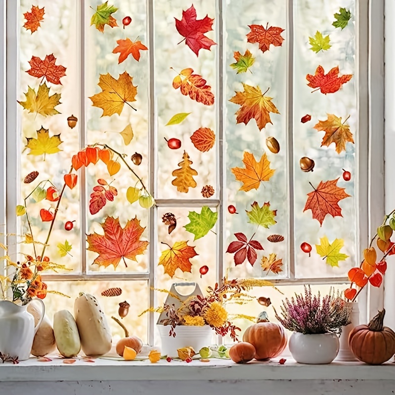 Fall Window Clings Thanksgiving Window Clings Fall Window - Temu