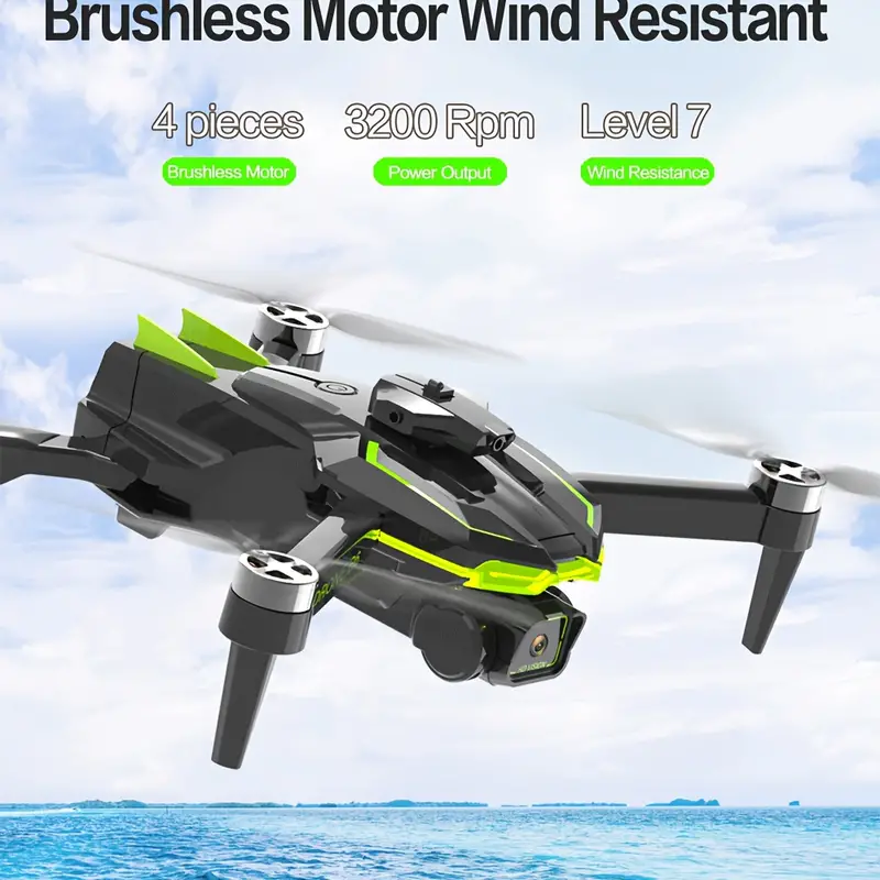2 4g optical flow gps brushless folding drone with dual lens professional aerial camera small size with steering gear head gsp one button return out of control return details 11
