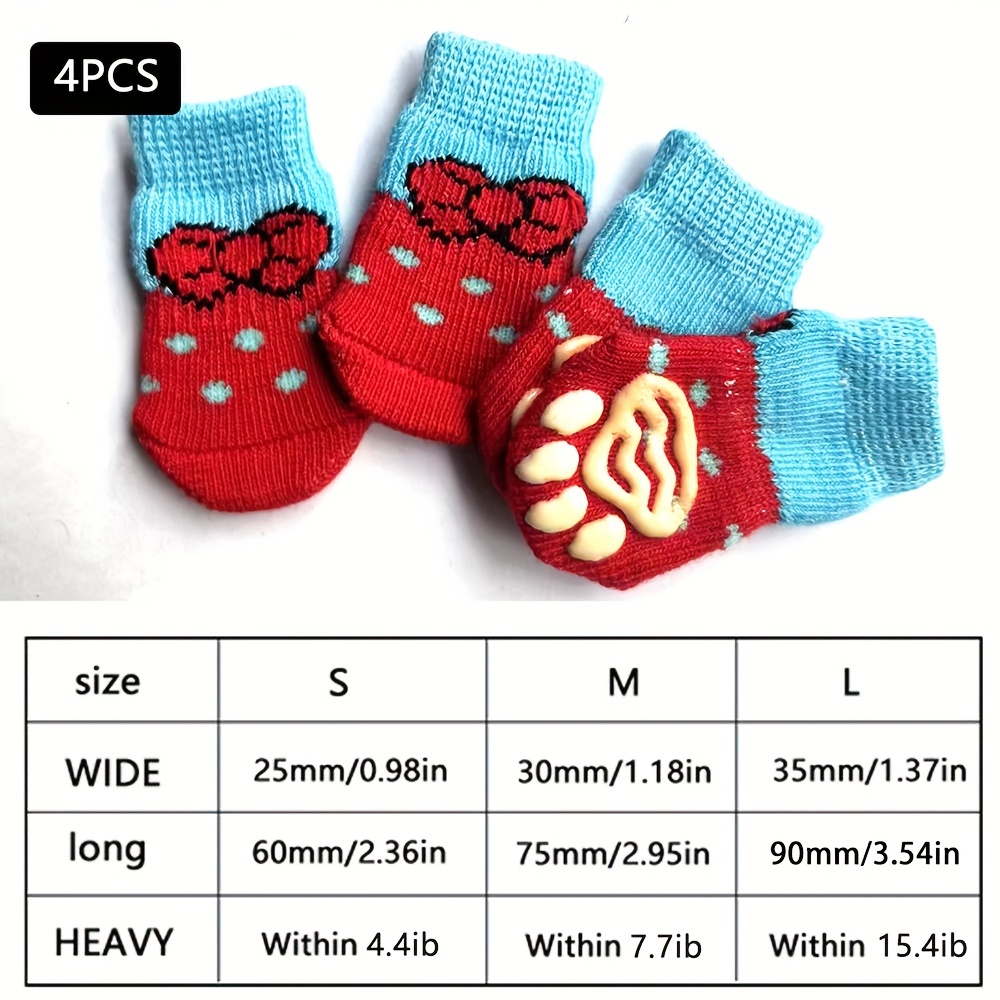 4pcs Pet Paw Protection Dog Socks For Toy Dogs Small Dogs And Cat Non Slip Pet  Socks Christmas Pet Gift, Don't Miss These Great Deals