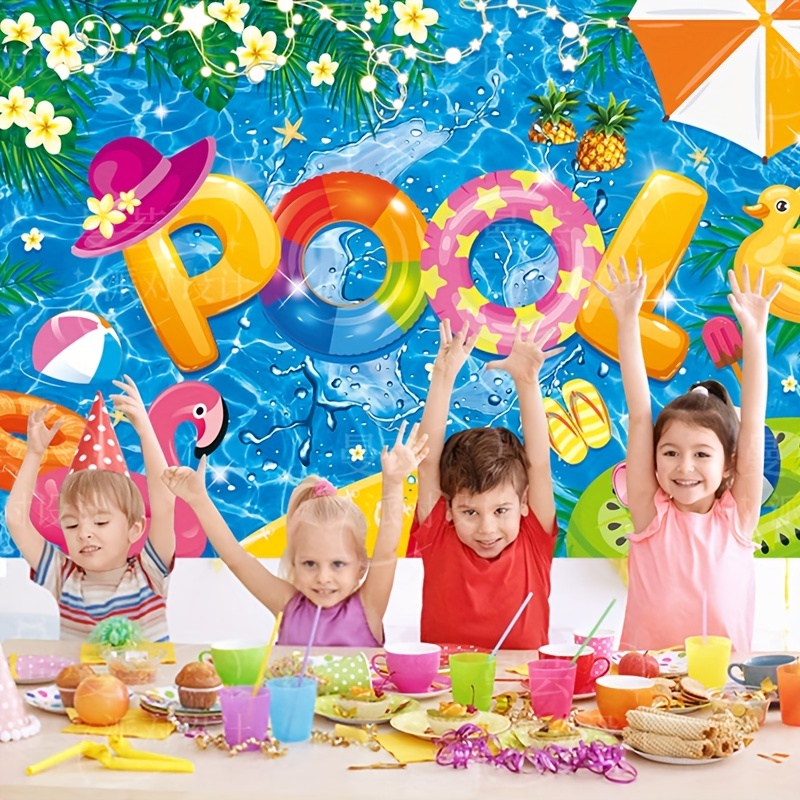 5x3ft Pool Party Backdrop for Birthday Party Decoration. 