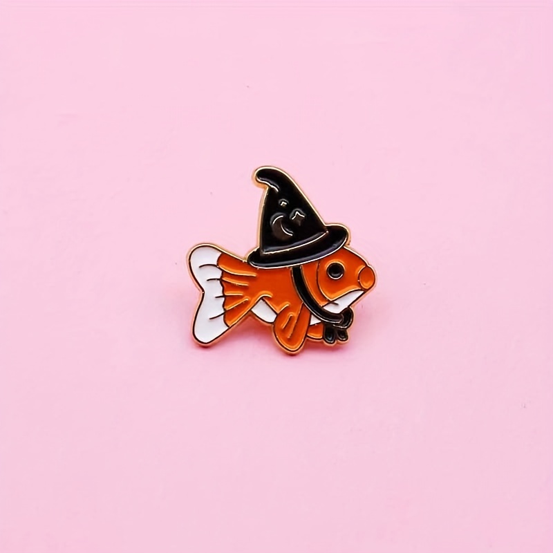 Cartoon Fish Wearing Pointed Hat Creative Accessories Brooch - Temu
