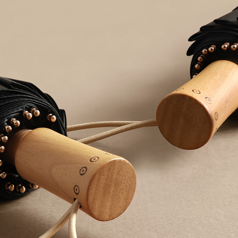 16 Bones Foldable Wood Handle Umbrella
