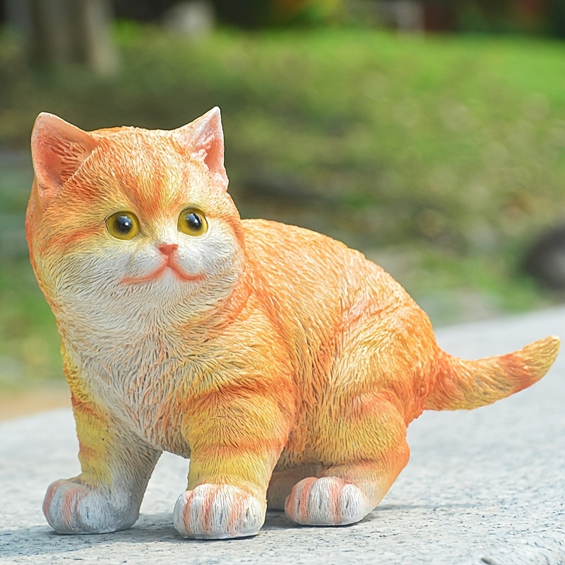 1pc Katzen-gartenfiguren Im Freien, Verspielte Katzen Mit