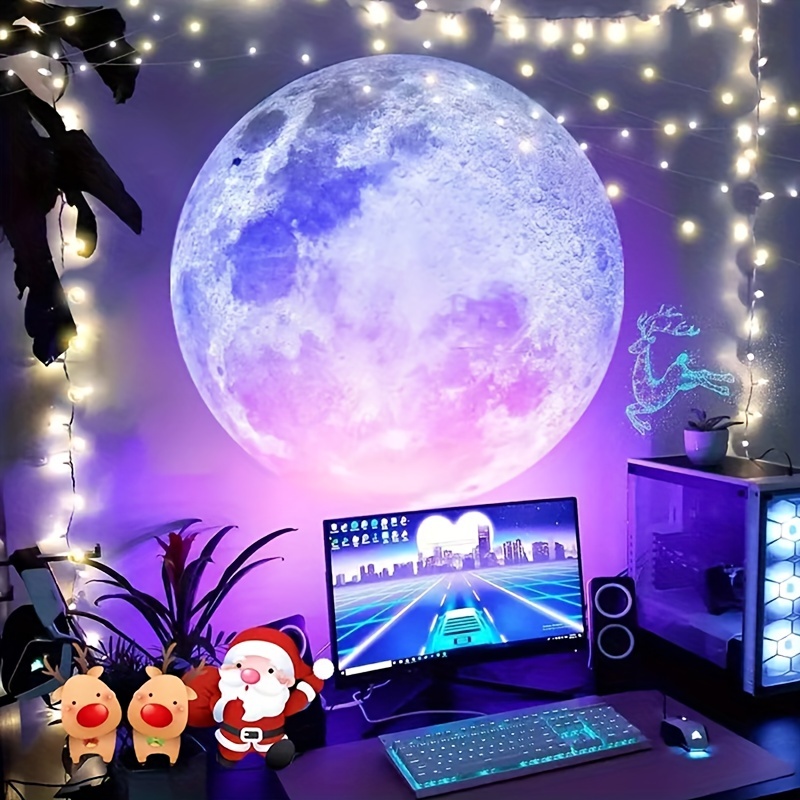 Projecteur De Terre De Lune Veilleuse, Lampe LED De Projection De Terre USB  Pour Plafond De Chambre, Cadeau, Décor De Chambre, Fond De Photo