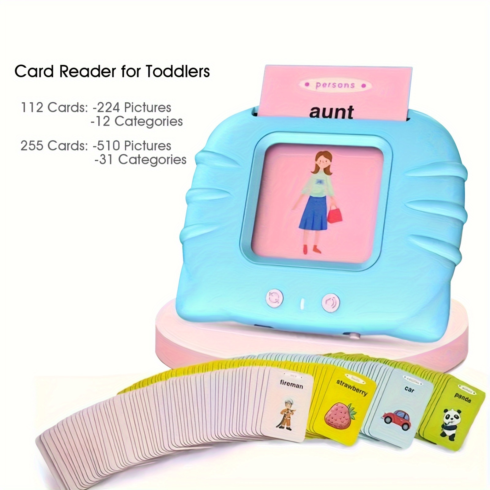 Butwevi Jouet sensoriel pour autisme, 255 cartes, avec tablette d'écriture  LCD, pour enfants de 2 à 8 ans 