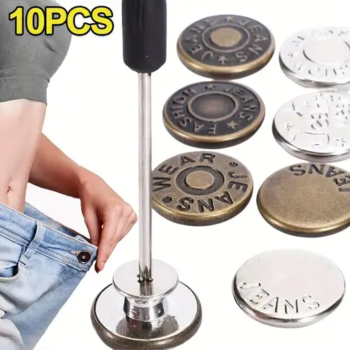 2/4 Set Nail-free Metal Jeans Button Snaps Detachable Pants Clips Buttons  Pins DIY Waist Tightener Clothing Buckles Sewing Tools - AliExpress