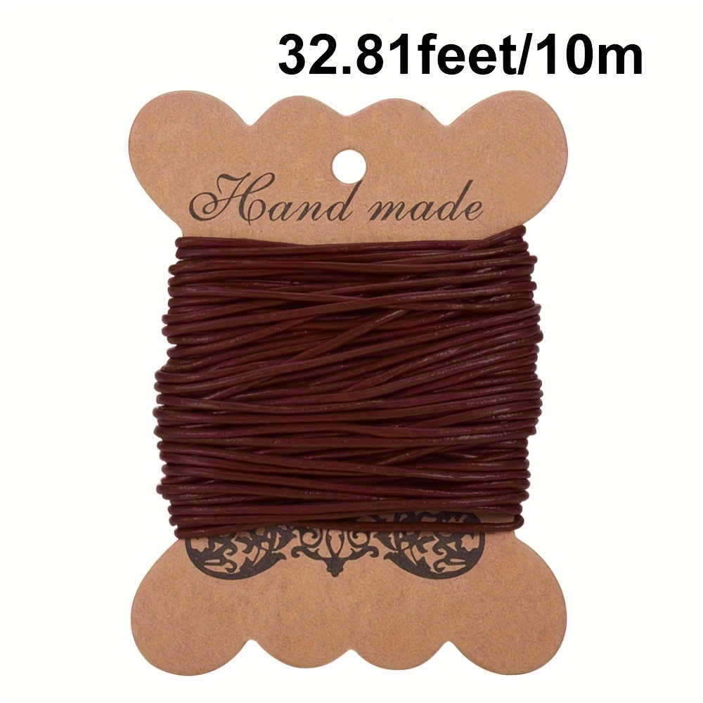 Cordón para colgante, Cuero redondo marrón 2 mm, con cierre