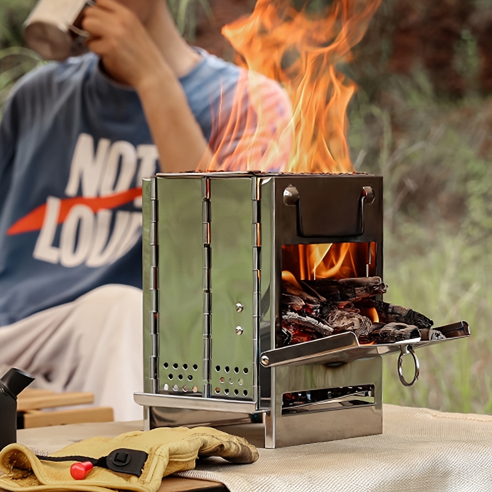 Poêle à bois portable pour camping randonnée et cuisine en plein