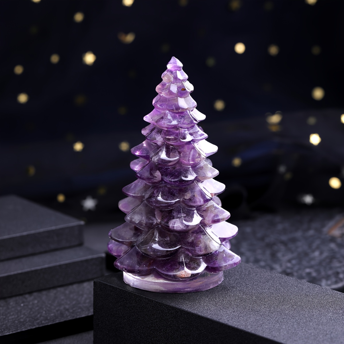 Natural Gemstones Carved Crystal Crafts Christmas Tree - Temu