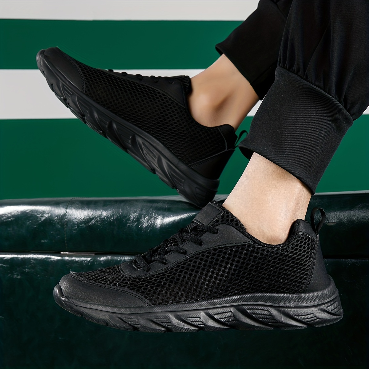 Zapatillas ortopédicas para mujer, zapatillas de malla de plataforma  elástica, zapatillas cómodas de moda casual para caminar (negro, 7.5)